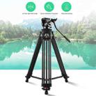 PULUZ Professional Heavy Duty Video Camcorder Aluminum Alloy Tripod with Fluid Drag Head for DSLR / SLR Camera, Adjustable Height: 80-160cm(Black) - 3