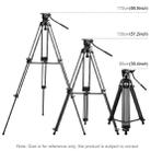 PULUZ Professional Heavy Duty Video Camcorder Aluminum Alloy Tripod with Fluid Drag Head for DSLR / SLR Camera, Adjustable Height: 80-160cm(Black) - 4