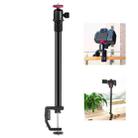 PULUZ C Clamp Mount Light Stand Extension Central Shaft Rod Monopod Holder Kits with Ball-Head, Rod Length: 33-60cm(Black) - 1