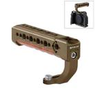 PULUZ Camera Wooden Top Handle with Cold Shoe Mount for Mirrorless Camera Cage Stabilizer(Bronze) - 1