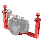 PULUZ Dual Handles Aluminium Alloy Tray Stabilizer for Underwater Camera Housings(Red) - 1