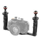PULUZ Dual Handles Aluminium Alloy Tray Stabilizer for Underwater Camera Housings(Black) - 1