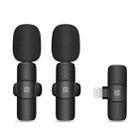 PULUZ Wireless Lavalier Noise Reduction Reverb Microphones for iPhone / iPad, 8-Pin Receiver and Dual Microphones(Black) - 2