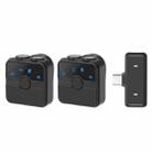 PULUZ Magnetic Lavalier Wireless Microphone with Charging Case Box, Type-C RX Receiver and 2 TX Microphones (Black) - 2