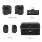 PULUZ Magnetic Lavalier Wireless Microphone with Charging Case Box, Type-C RX Receiver and 2 TX Microphones (Black) - 3
