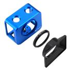 PULUZ for Sony RX0 Aluminum Alloy Protective Cage + 37mm UV Filter Lens + Lens Sunshade with Screws and Screwdrivers(Blue) - 1