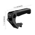 PULUZ Double-thread Metal Quick Release Top Handle with Cold Shoe for Camera Cage Stabilizer (Black) - 2