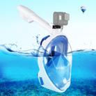PULUZ 240mm Fold Tube Water Sports Diving Equipment Full Dry Snorkel Mask for GoPro Hero12 Black / Hero11 /10 /9 /8 /7 /6 /5, Insta360 Ace / Ace Pro, DJI Osmo Action 4 and Other Action Cameras, S/M Size(Blue) - 1