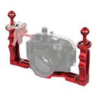 PULUZ Dual Handles Aluminium Alloy Tray Stabilizer for Underwater Camera Housings(Red) - 1