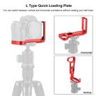 PULUZ 1/4 inch Vertical Shoot Quick Release L Plate Bracket Base Holder for Sony A9 (ILCE-9) / A7 III/ A7R III(Red) - 4