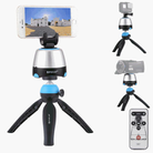 PULUZ Electronic 360 Degree Rotation Panoramic Head + Tripod Mount + GoPro Clamp + Phone Clamp with Remote Controller for Smartphones, GoPro, DSLR Cameras(Blue) - 1