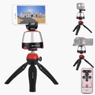 PULUZ Electronic 360 Degree Rotation Panoramic Head + Tripod Mount + GoPro Clamp + Phone Clamp with Remote Controller for Smartphones, GoPro, DSLR Cameras(Red) - 1