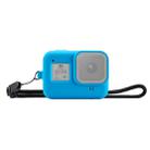 PULUZ Silicone Protective Case Cover with Wrist Strap for GoPro HERO8 Black(Blue) - 1