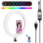 PULUZ 11.8 inch 30cm RGB Dimmable LED Dual Color Temperature LED Curved Diffuse Light Ring Vlogging Selfie Photography Video Lights with  Tripod Ball Head & Phone Clamp & Remote Control(Pink) - 1