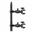 PULUZ Cycling Quick Release Bracket with 150cm Selfie Stick Set, Double Dual-heads Crabs Clamps Handlebar Fixed Mount (Black) - 2