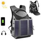 PULUZ 3-Fold 14W Solar Power Outdoor Portable Dual Shoulders Backpack Camera Bag with USB Port & Earphone Hole(Grey) - 1
