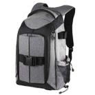PULUZ 3-Fold 14W Solar Power Outdoor Portable Dual Shoulders Backpack Camera Bag with USB Port & Earphone Hole(Grey) - 2