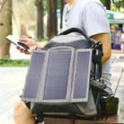 PULUZ 3-Fold 14W Solar Power Outdoor Portable Dual Shoulders Backpack Camera Bag with USB Port & Earphone Hole(Grey) - 3