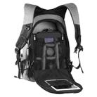 PULUZ 3-Fold 14W Solar Power Outdoor Portable Dual Shoulders Backpack Camera Bag with USB Port & Earphone Hole(Grey) - 5