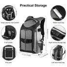 PULUZ 3-Fold 14W Solar Power Outdoor Portable Dual Shoulders Backpack Camera Bag with USB Port & Earphone Hole(Grey) - 6