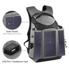 PULUZ 3-Fold 14W Solar Power Outdoor Portable Dual Shoulders Backpack Camera Bag with USB Port & Earphone Hole(Grey) - 7