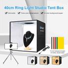 PULUZ 40cm Folding Portable Ring Light USB Photo Lighting Studio Shooting Tent Box with 6 x Dual-side Color Backdrops, Size: 40cm x 40cm x 40cm (Black) - 2