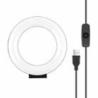PULUZ 4.7 inch 12cm Curved Surface USB White Light LED Ring Selfie Beauty Vlogging Photography Video Lights(Black) - 1