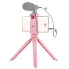 PULUZ Pocket Mini Plastic Tripod Mount with Phone Clamp for Smartphones (Pink) - 1