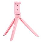 PULUZ Pocket Mini Plastic Tripod Mount with Phone Clamp for Smartphones (Pink) - 1