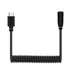 PULUZ 3.5mm TRRS Female to Type-C / USB-C Male Live Microphone Audio Adapter Spring Coiled Cable for Samsung, Huawei and Smartphones, Cable Stretching to 100cm(Black) - 1
