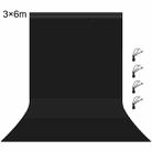 PULUZ 3m x 6m Photography Background Thickness Photo Studio Background Cloth Backdrop (Black) - 1