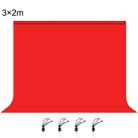 PULUZ 3m x 2m Photography Background Thickness Photo Studio Background Cloth Backdrop(Red) - 1