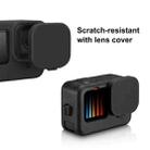 PULUZ for GoPro HERO12 Black /11 Black /10 Black /9 Black Silicone Protective Case + POM Side Interface Cover with Wrist Strap & Lens Cover(Black) - 6