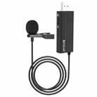 PULUZ USB Clip-on Wired Lapel Mic Recording Microphone Lavalier Silent Condenser Microphone (Black) - 1