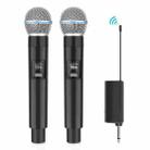 PULUZ 1 To 2 Wireless Microphones with LED Display, 6.35mm Transmitter (Black) - 1