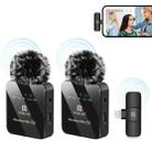 PULUZ Wireless Lavalier Microphone for iPhone / iPad, 8-Pin Receiver and Dual Microphones (Black) - 1