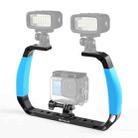 PULUZ Dual Silicone Handles Aluminium Alloy Underwater Diving Rig for GoPro, Other Action Cameras and  Smartphones (Blue) - 5