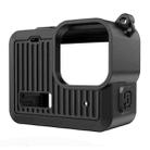 For GoPro HERO 2024 PULUZ Silicone Protective Case Side Interface Cover with Wrist Strap & Lens Cover (Black) - 2