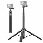 PULUZ 1.4m Action Camera Selfie Stick Tripod Vlog Live Streaming Holder (Black) - 1