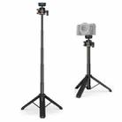 PULUZ Mini Phone Camera Extension Tripod Stand 360 Degree Ball Head Cold Shoe Selfie Stick (Black) - 1