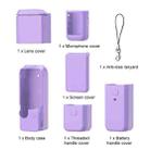 For DJI OSMO Pocket 3 PULUZ 6 in 1 Body Lens Handle Screen Mic Silicone TPU Cover (Purple) - 3