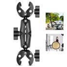 PULUZ Motorcycle Dualheads Crab Clamp Action Camera Handlebar Fixed Mount(Black) - 1