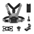 PULUZ Adjustable Body Mount Belt Chest Strap with J Hook Mount & Long Screw & Phone Clamp - 8