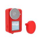 For DJI Osmo Action 5 Pro / 4 / 3  PULUZ Silicone Protective Case with Lens Cap (Red) - 1