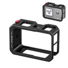For DJI Osmo Action 5 Pro / 4 / 3 PULUZ All-inclusive Aluminum Alloy Cage Expansion Adapter Frame with Lens Cover (Black) - 1