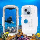 PULUZ 40m/130ft Waterproof Diving Case for iPhone 15 / 15 Pro / 14 / 14 Pro / 13 / 13 Pro / 12 / 12 Pro, with One-way Valve Photo Video Taking Underwater Housing Cover(White) - 1