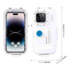 PULUZ 40m/130ft Waterproof Diving Case for iPhone 15 Pro Max / 15 Plus / 14 Plus / 14 Pro Max / 13 Pro Max / 12 Pro Max / 11 Pro Max, with One-way Valve Photo Video Taking Underwater Housing Cover(White) - 2