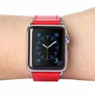 Kakapi for Apple Watch 38mm Metal Buckle Cowhide Leather Watch Band with Connector(Red) - 5