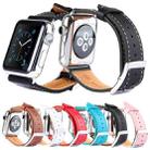 Kakapi for Apple Watch 38mm Metal Buckle Cowhide Leather Watch Band with Connector(Black) - 9