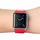 Kakapi for Apple Watch 38mm Metal Buckle Cowhide Leather Watch Band with Connector(Red) - 5